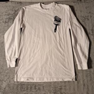 Principle Barbersho Long Sleeve Shaka Wear T-Shirt White Cotton Size Medium